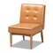 Baxton Studio Arvid Mid-Century Modern Tan Faux Leather and Walnut Brown Finished Wood Dining Chair 175-10838-Zoro - alternate 1